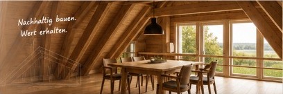 Modernes Holzhaus, Innenraum mit viel Tageslicht